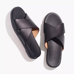 Madewell The Louisa Crisscross Slide Sandal - Black